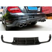 Resim MKG Mercedes W204 C63 Amg Difüzör Piona Black 2011 2012 2013 2014 Sağ Sol Çift Egzoz Çıkışlı 