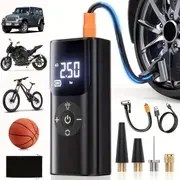 Resim Evrensel Lastik Şişirme Taşınabilir Hava Kompresörü Araba Bisiklet Motosiklet Topu Hava Pompası için Lastik Pompası, Lastikleri Basketbol Kauçuk Tekne Yüzükleri şişirmek için uygun 