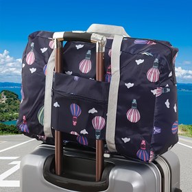 Resim 1 adet Katlanabilir Seyahat Duffel Çantası - Dayanıklı Oxford Kumaş, Zarif Yıldız ve Balon Deseni, Çoklu Bölümler, Fermuarlı Bölümler, Hafta Sonu Tatilleri için Mükemmel, Hafta Sonu Tatili Çantası | Eğlenceli Desenli Çanta | Sağlam Tutacaklı Çanta, Seyahat Çantası 