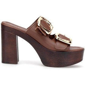 Resim Miss Park Moda Pm183 K766 Kadın Topuklu Terlik Kahverengi Kahverengi 