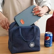 Resim Yırtıcı Ayılı Desenli İzole Öğle Yemeği Çantası, Elde Yıkanabilir Fermuarlı Termal Bento Tote, Gıda Temassız Okula Dönüş 