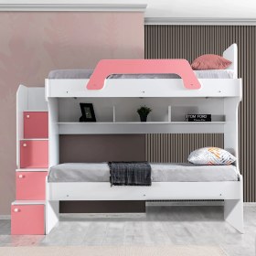 Resim Setay İnci 2li Ranza, Pembe + 2 Adet Comfort Yatak 