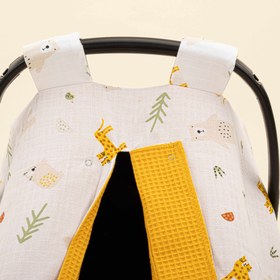 Resim Puset Örtüsü - Çift Taraflı - Hardal Petek - Aslan 