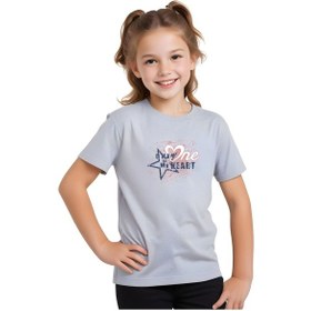 Resim Fyk Kids Kız Çocuk One Heard Baskılı Tişört Gri 