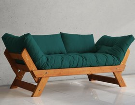 Resim WOODESK ADALAR MASİF AHŞAP KANEPE, TİK-PETROL RENK 
