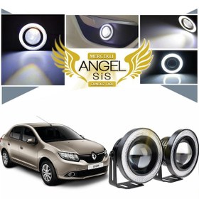 Resim Dacia Logan Uyumlu, Universal Mercekli Led Sis Farı, 76mm Beyaz Renk 