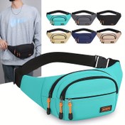 Resim Rahat Oxford Fanny Paketi, Çoklu Bölme Bel Çantası, Katlanabilir, Dayanıklı, Ayarlanabilir Askı, Fermuar Kapanışı, Polyester Astar, Günlük Seyahat, İş - Unisex 