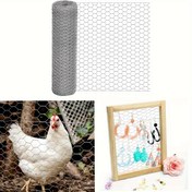 Resim 1 adet Galvanizli Altıgen Tavuk Hasırı - 0.35x4m/8m Rulo Bahçe Çitleri, Evcil Hayvan Bariyerleri, El Sanatları & Ev Dekoru için, Kümes, Tavşan & Küçük Hayvanlar için Paslanmaz Metal Hasır 