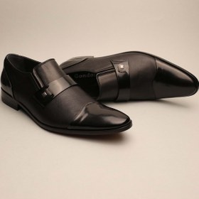 Resim Gondol Erkek Hakiki Deri Klasik Siyah 44 Ttx.119 