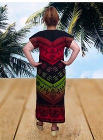 Resim Şile Bezi Oversize Taş Baskı Desenli Elbise Çok Renkli S/m Be Çok Renkli 