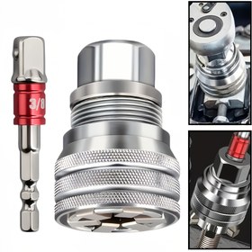 Resim Universal Ayarlanabilir Soket Anahtarı, Standart Metrik 10-19mm İçin Uygun, 3/8''-3/4'' Ratchet Anahtarı, 2023 Yeni Güncellenmiş Ayarlanabilir Sürücü Soket Anahtarı Kılıfı, 3/8'' Sürücü Ratchet Tork Anahtarı ve Güç Matkapı İçin 