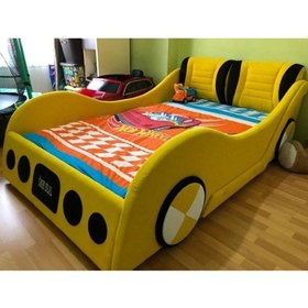 Resim Puf Bebe Montessori 120 x 200 cm Arabalı Çocuk Yatağı Yatak Dahildir 