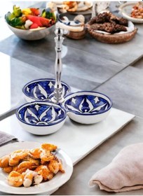 Resim The Mia Corallo Çerezlik Mavi 3 Bölmeli 19x19x19 Cm Crl0010 