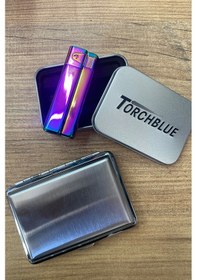 Resim Ciyu Ticaret Torchblue Metal Çakmak ve Sigara Kutusu 