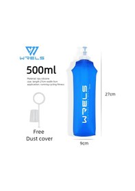 Resim Tpu Katlanır Su Şişesi Tırmanma Yumuşak Flask Spor Su Torbası Katlanabilir Dark Blue-500ml Dark Blue-500ml 