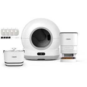 Resim Xenon Smart Akıllı Kameralı Kedi Tuvaleti Çelik Kaseli Mama Kabı Bataryalı Su Pınarı ve Filtre 4'lü Pet Seti 