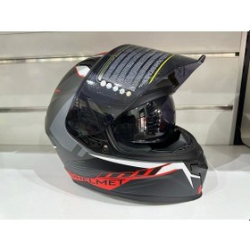 Resim Mts Pro 910 Twister Güneş Gözlüklü Motosiklet Kaskı Gri - Kırmızı 