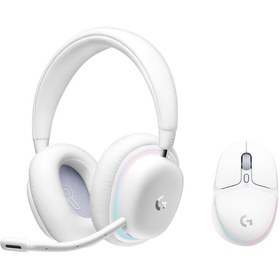 Resim Logitech G Aurora G735 Lightspeed Kablosuz Aydınlatmalı Oyuncu Kulaklığı ve G705 LIGHTSPEED 8.200 DPI Kablosuz Oyuncu Mouse Seti 