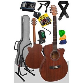 Resim Midex PHX-188ST Ekolayzerli Elektro Akustik Gitar 4/4 Gerçek Ağaç (Stand Gigbag Askı Capo Tuner) 