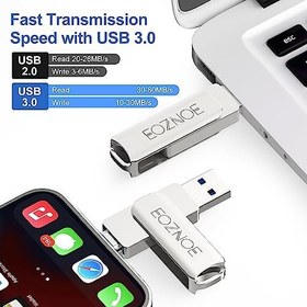 Resim iPhone 64GB için USB bellek, yüksek hızlı USB 3.0 iPhone Flash sürücü, daha fazla fotoğraf ve video için harici bellek, metal fotoğraf çubuğu, iPhone/iPad/Android/PC için 