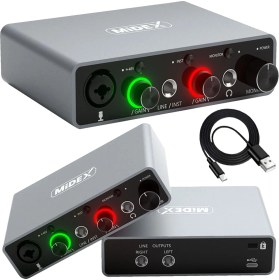 Resim Midex Special Paket-3 Stüdyo Ekipmanları Ses Kartı Condenser Mikrofon Kulaklık Stand Full Set 