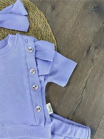 Resim Bebicix Yandan Düğmeli Şortllu İkili Takım Mavi 
