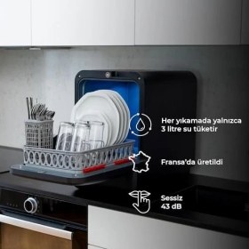 Resim MWX Teknoloji Bob Taşınabilir, 3l Su Kapasiteli Mini Bulaşık Makinesi | Karavan, Tekne, Ofis ve Küçük Mutfaklar Için Bulaşık Makinesi, Sarı Kapak 