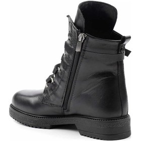 Resim Siyah Hakiki Deri Kadın Bot & Bootie K02351137403 Siyah 