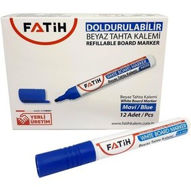 Resim Fatih Yuvarlak Uçlu Beyaz Tahta Kalemi Doldurulabilir 12 Ad Mavi 