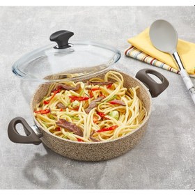 Resim Falez Creamy Granit Tencere Basık Pilav Tenceresi 26 CM 
