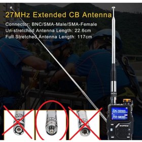 Resim BAOFENG Vb Cihazlara Sma Dişi Anten 23 Cm Den 130 Cm Ye Uzatmalı. Cb 27 Mhz Anten Üst Kalite 