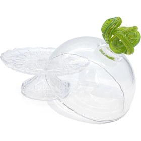 Resim Yeşil Kapaklı Cam Kek Standı 18X21 cm 