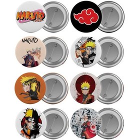 Resim Naruto Çanta Rozeti Seti 8 Adet En Büyük Boy 5.8cm İğneli Broş 