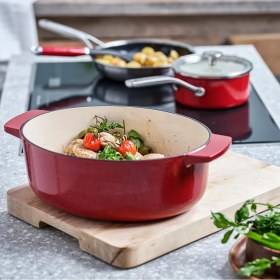 Resim Kitchenaid Cast Iron 30 Cm/5,6 L Oval Kapaklı Tencere, Kaliteli, Sağlam ve Uzun Ömürlü, Kızartma, Kı 