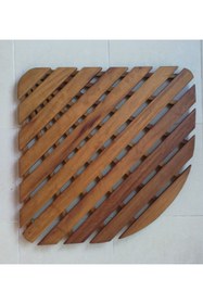 Resim OBERS Iroko Oval Duş Izgarası 90x90cm 100x100cm Ağaç Izgara Ağaç Duş Teknesi Deck Izgara Tik Izgara 