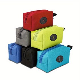 Resim Polyester Karışımı Köpek Kaka Torbası Tutucu, Karabina Klipsli Tuval Evcil Hayvan Atık Dispenseri, Açık Hava Hayvan Çöp Toplama Kesesi, Dayanıklı Köpek Temizlik Malzemeleri 