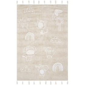 Resim Cool Halı Cool Cotton Bej Bebek Halısı Yıkanabilir Kaymaz Taban Yumuşak Dokulu Pamuk Çocuk Halısı Bej 