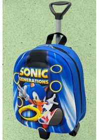 Resim Tezzgelsin Kirpi Sonic 3d Baskılı Çekçekli Anaokulu Kreş 2-6 Yaş Sırt Çantası Ve Okul Çantası Çok Renkli 