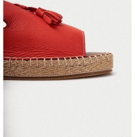 Resim Mubiano Hakiki Deri 605-orj Püsküllü Oranj Kadın Espadril Terlik Oranj 