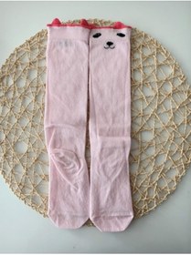 Resim sun desing Pembe Ayılı Çocuk Çorap Çocuk Dizaltı Çorap Çocuk Ayılı Dizaltı Çorap 