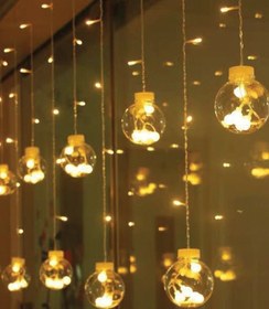 Resim KOLAY DROP Dekoratif Işıklı Top Perde Led Fişli 8 Fonksiyonlu Günışığı Dilek Topu Ampul 