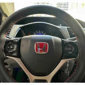Resim Honda Fd6-fb7 Fc5 Uyumlu Kırmızı Direksiyon Logosu 5x4 Cm Anahtarlık Hediye Kırımızı 