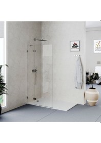 Resim Helios D800 Menteşeli Sistem Seperatör Panel Duşakabin Şeffaf Cam H: 190 Cm Diğer 