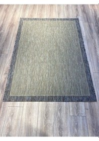 Resim Sisal Bordürlü Jut Hasır Halı New Gri 