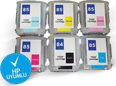 Resim 84-85 UYUMLU Kolay Dolan Kartuşlar (DOLU) - Hp Designjet 10ps/ 120/ 120nr/ 130/ 130gp/ 130nr/ 130 BK