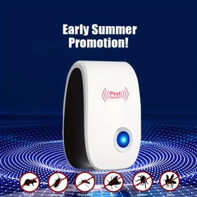 Resim Ev 4 adet Set, Ses Dalgası Teknolojisi Sivrisinek Kovucu - Oturma Odası, Mutfak, Yatak Odası, Ofis, Veranda ve Depo İçin Uygun, Etkili Fareler, Kemiriciler, Böcekler, Sivrisinekler Karşı, Modern Hoparlör Tasarımı 