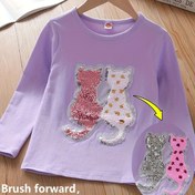 Resim Kızlar için Işıltılı Kedi Uzun Kollu Tişört - Simli Pembe & Beyaz Kedi Tasarımı, Günlük ve Halloween Kıyafetleri İçin Yumuşak Yuvarlak Yaka Üst, İlkbahar/Sonbahar Çocuk Giyim, Kedi Gömlekleri, Mevsimsel Çocuk Giysileri, Eğlenceli Grafik Tişört, Dayanıklı Çocuk Giysisi, Simli Kumaş, Okul Kıyafeti, Sevimli Hayvan Gömleği, Rahat Örme, Simli Gömlek, Genç Çocuklar 