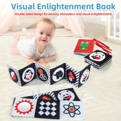 Resim Görsel uyarı, ısırma ve yırtılma direnci olan tek parça kumaş kitap, 0-24 ay yumuşak kumaş kitap, çıtıltılı duyusal oyuncak, öğrenme kumaş kitabı, bebek doğum günü hediyesi, tatil hediyeleri için ilk tercih 