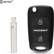 Resim Xiyu Shop Keyyou Flip Katlanır Uzaktan Anahtar Kabuk Durumda 3 Düğmeler Hyundai Accent Için Fit Anahtarsız Giriş Fob Kapak Araba Alarmı Konut (Yurt Dışından) 