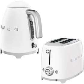 Resim Smeg Beyaz Kettle ve 1x2 Ekmek Kızartma Makinesi Seti 